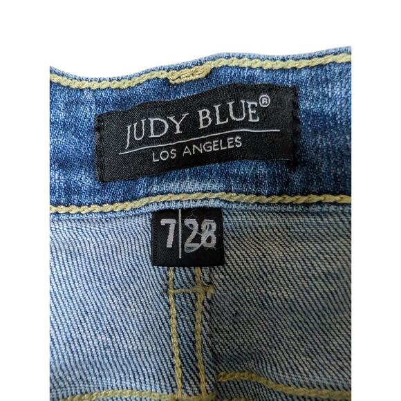 JUDY BLUE Boyfriend Fit Womens 7/28 Blue Denim Light Wash Distressed - Picture 7 of 11